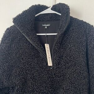 For Love and Lemons 1/4 Zip NWT Sweater Size Small in Black